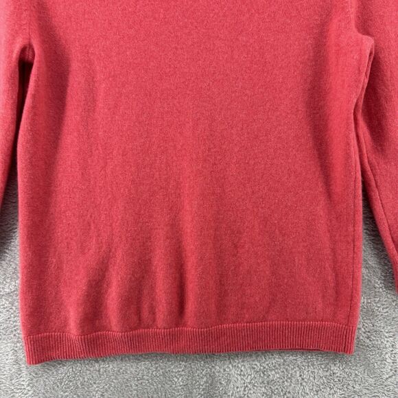 Talbots Sweater Womens L Orange Pure Cashmere Jewel Key Hole Neck Long Sleeve - Picture 8 of 14